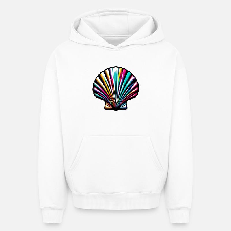 Coquille Saint-Jacques - Sweat à capuche unisexe oversize épais SPREAD - blanc