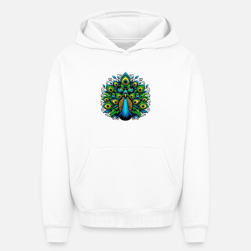 Paon - Sweat à capuche unisexe oversize épais SPREAD - blanc