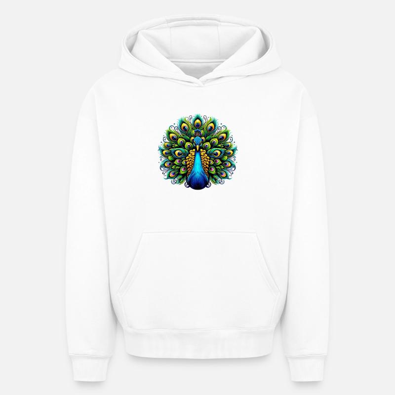 Paon - Sweat à capuche unisexe oversize épais SPREAD - blanc