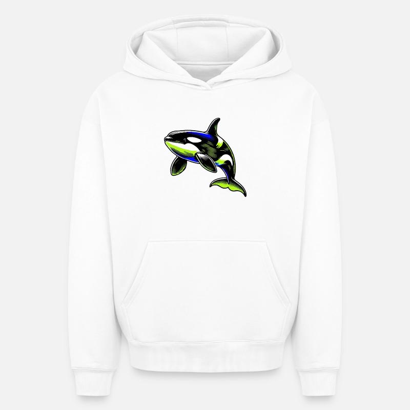 Orque - Sweat à capuche unisexe oversize épais SPREAD - blanc