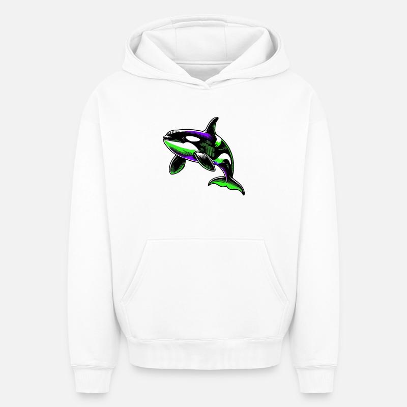 Orque - Sweat à capuche unisexe oversize épais SPREAD - blanc