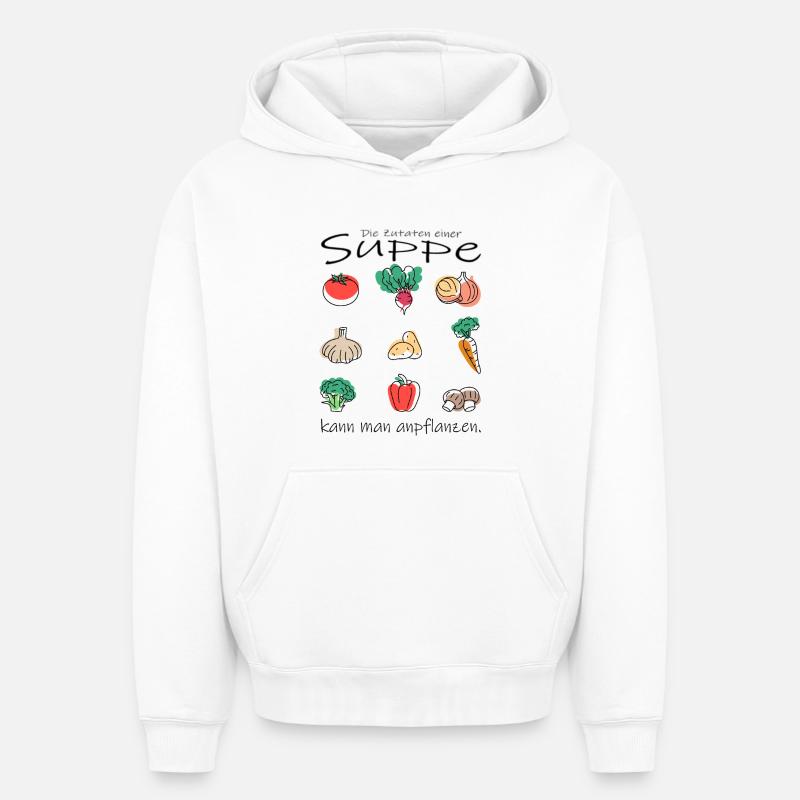 Soupe de légumes - Sweat à capuche unisexe oversize épais SPREAD - blanc