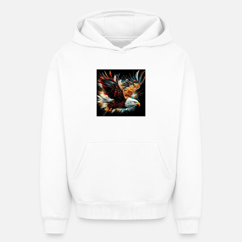 aigle - Sweat à capuche unisexe oversize épais SPREAD - blanc
