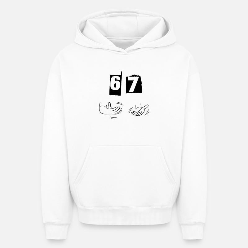 Six Sept, 67 - Sweat à capuche unisexe oversize épais SPREAD - blanc