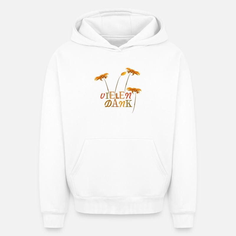 Merci beaucoup - Sweat à capuche unisexe oversize épais SPREAD - blanc