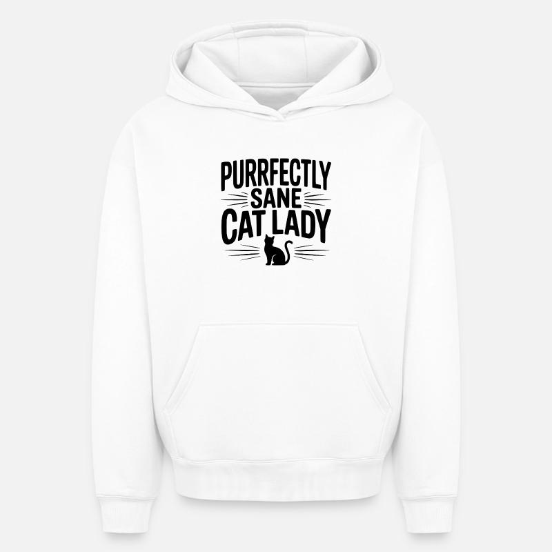 Parfaite Chat Parfaite - Sweat à capuche unisexe oversize épais SPREAD - blanc