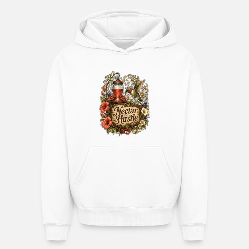 Nectar Hustle - Sweat à capuche unisexe oversize épais SPREAD - blanc