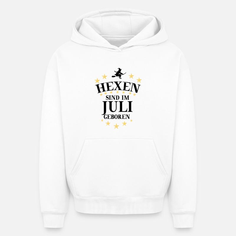 Sorcière juillet - Sweat à capuche unisexe oversize épais SPREAD - blanc