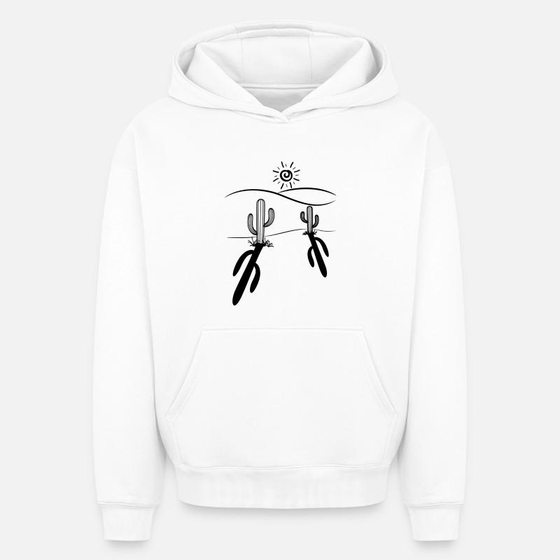 cactus - Sweat à capuche unisexe oversize épais SPREAD - blanc