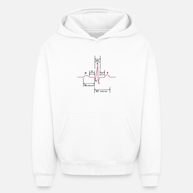 Ecg - Sweat à capuche unisexe oversize épais SPREAD - blanc