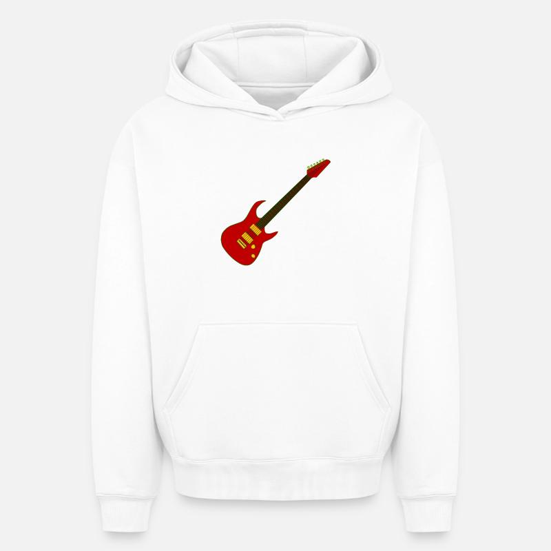 guitare - Sweat à capuche unisexe oversize épais SPREAD - blanc