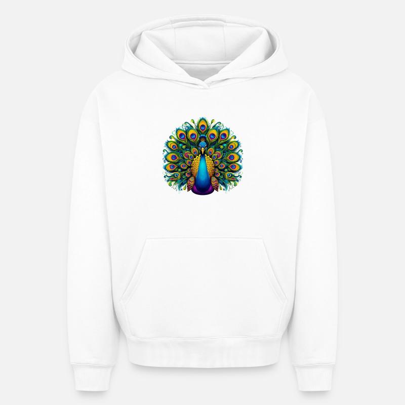 Paon - Sweat à capuche unisexe oversize épais SPREAD - blanc