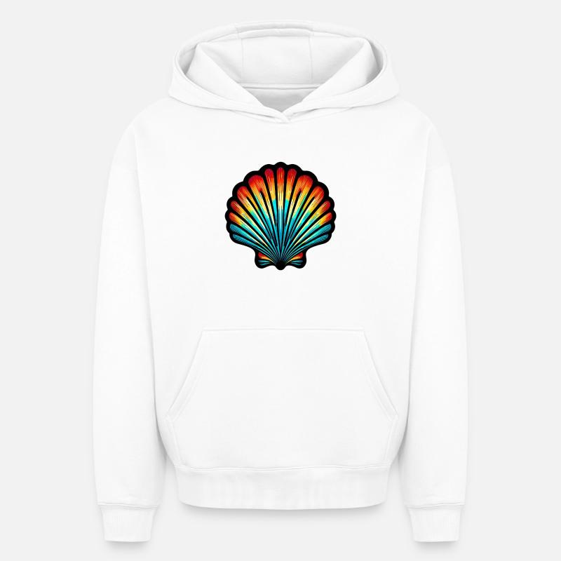 Coquille - Sweat à capuche unisexe oversize épais SPREAD - blanc