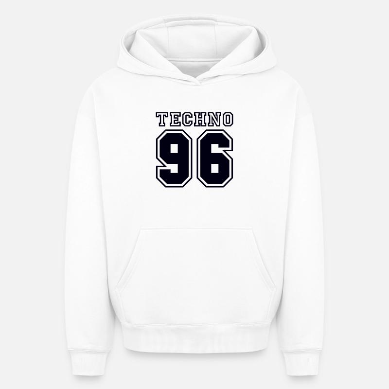 TECHNO 96 - Oversized Heavyweight Unisex Hoodie - Weiß