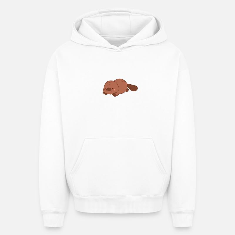 L’étrange ornithorynque - Sweat à capuche unisexe oversize épais SPREAD - blanc
