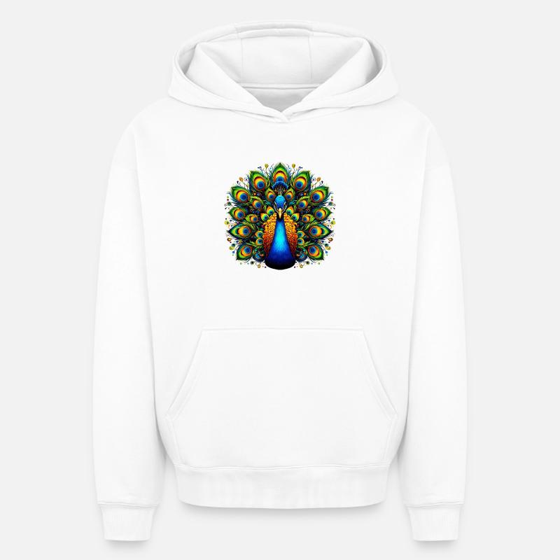 Paon - Sweat à capuche unisexe oversize épais SPREAD - blanc
