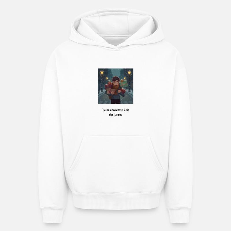 Joyeux Noël - Sweat à capuche unisexe oversize épais SPREAD - blanc