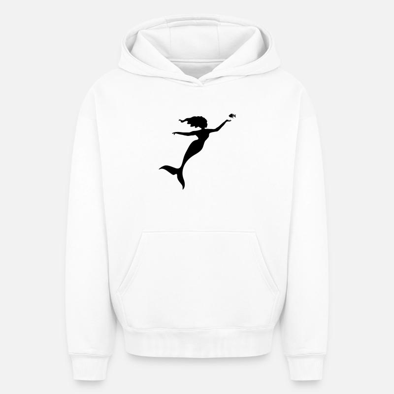 La sirène - Sweat à capuche unisexe oversize épais SPREAD - blanc