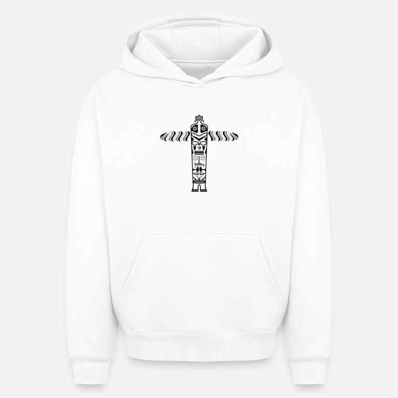 le totem - Sweat à capuche unisexe oversize épais SPREAD - blanc