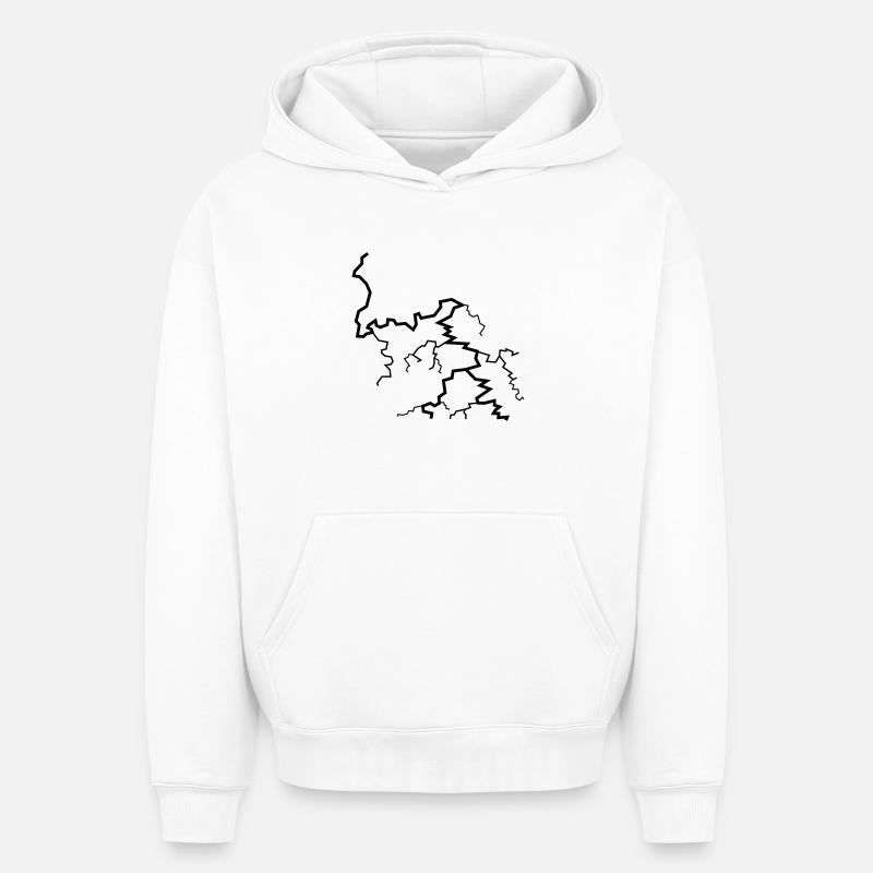 blitz - Sweat à capuche unisexe oversize épais SPREAD - blanc