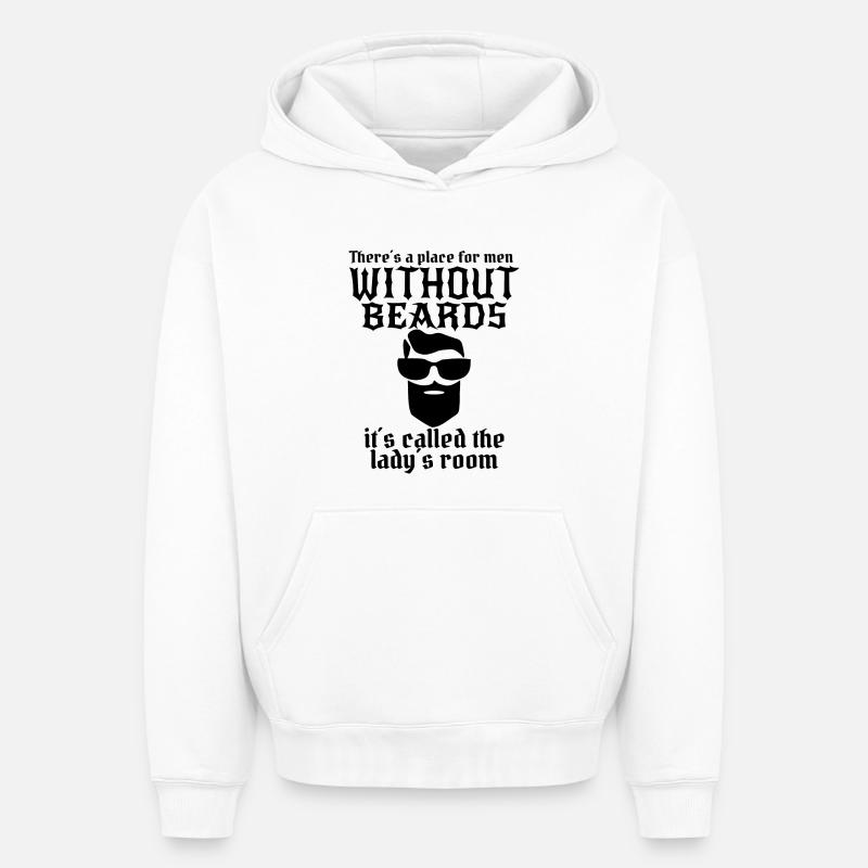 Mann mit Bart - Oversized Heavyweight Unisex Hoodie - Weiß