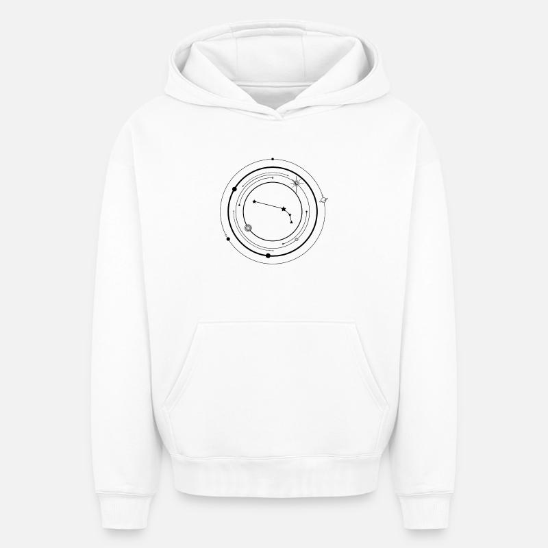 Zodiaque Bélier - Sweat à capuche unisexe oversize épais SPREAD - blanc