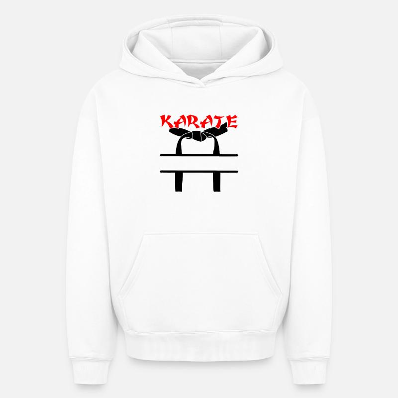 Karaté ceinture noire - Sweat à capuche unisexe oversize épais SPREAD - blanc