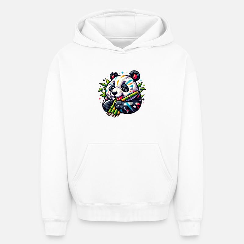 Panda - Sweat à capuche unisexe oversize épais SPREAD - blanc