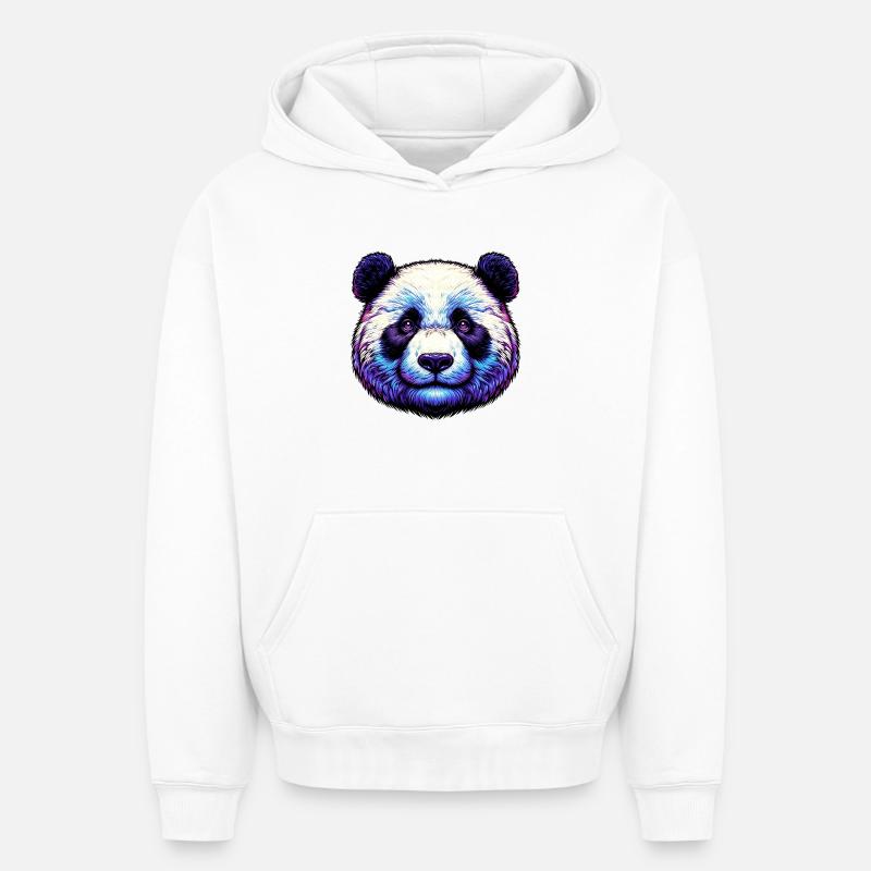 Panda - Sweat à capuche unisexe oversize épais SPREAD - blanc