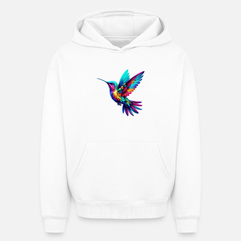 Colibri - Sweat à capuche unisexe oversize épais SPREAD - blanc
