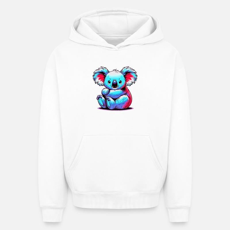 Koala - Sweat à capuche unisexe oversize épais SPREAD - blanc