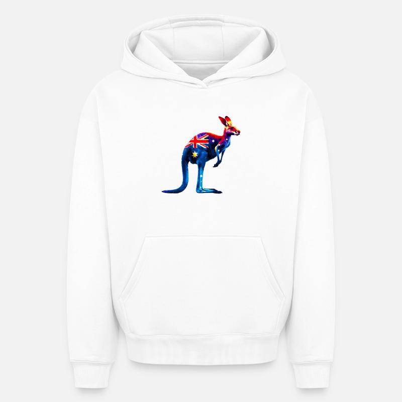 Kangourou - Sweat à capuche unisexe oversize épais SPREAD - blanc