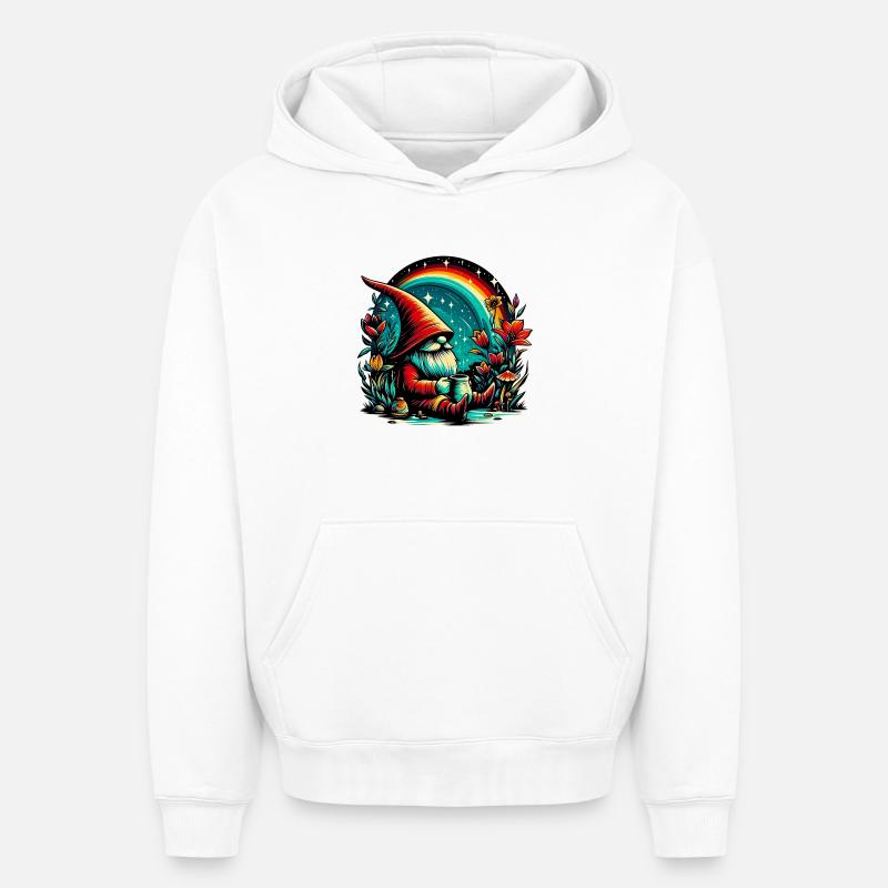 Gnome - Sweat à capuche unisexe oversize épais SPREAD - blanc