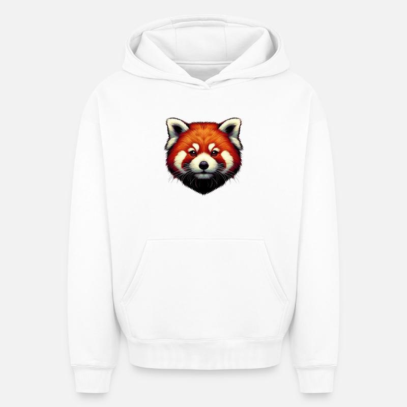 Petit panda - Sweat à capuche unisexe oversize épais SPREAD - blanc