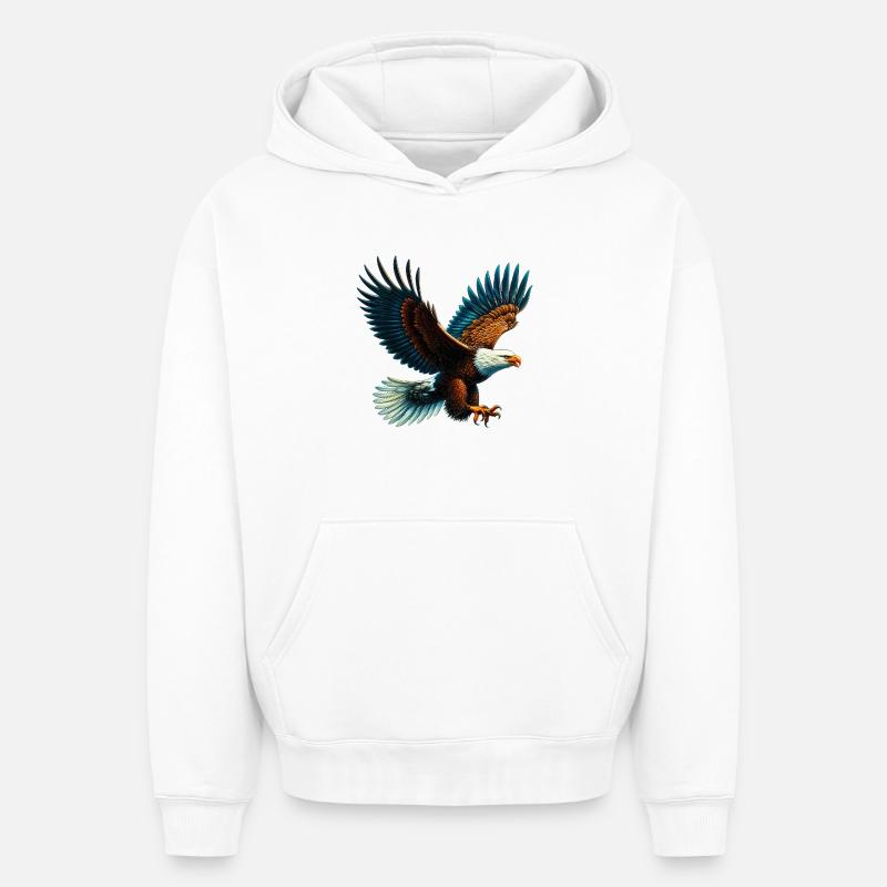 Aigle - Sweat à capuche unisexe oversize épais SPREAD - blanc