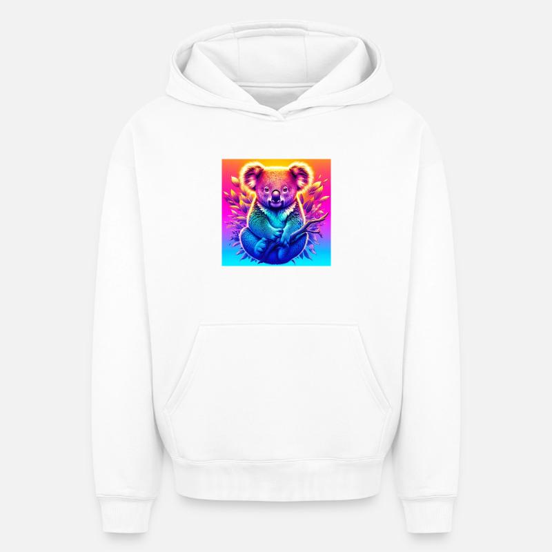 Koala - Sweat à capuche unisexe oversize épais SPREAD - blanc