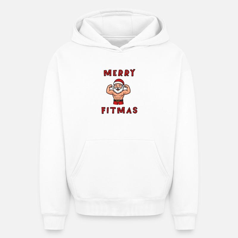 Joyeux Père Noël - Sweat à capuche unisexe oversize épais SPREAD - blanc