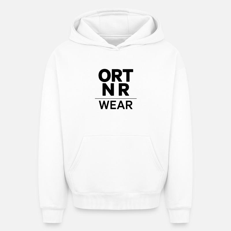Logo Simple - Sweat à capuche unisexe oversize épais SPREAD - blanc