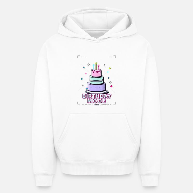 gâteau d’anniversaire anniversaire - Sweat à capuche unisexe oversize épais SPREAD - blanc