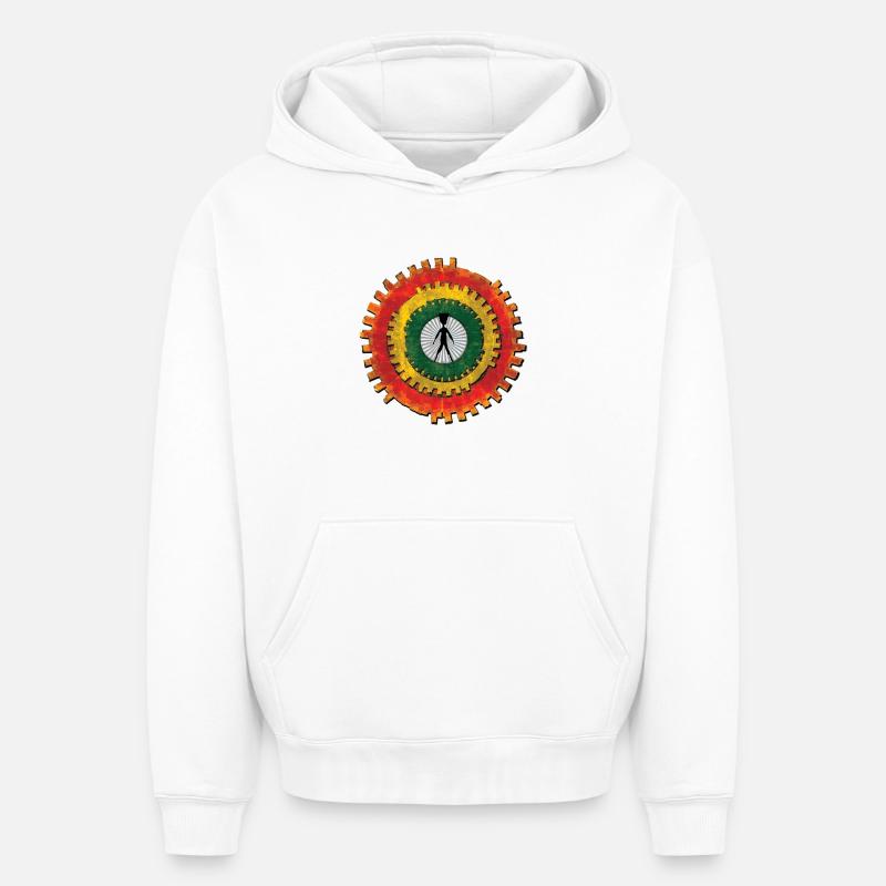 Lac Jah Light - Sweat à capuche unisexe oversize épais SPREAD - blanc