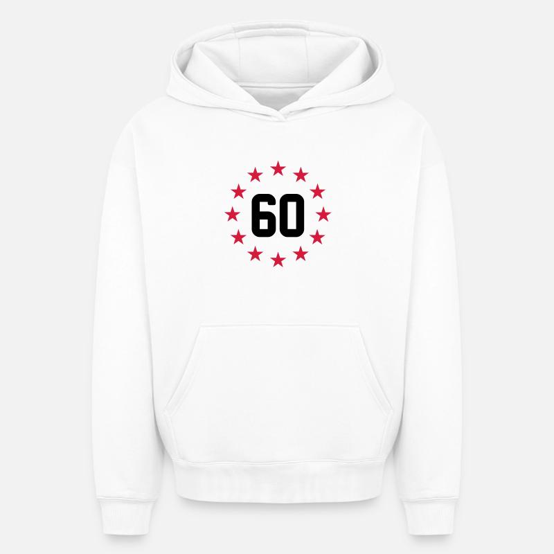 60 ans - Sweat à capuche unisexe oversize épais SPREAD - blanc