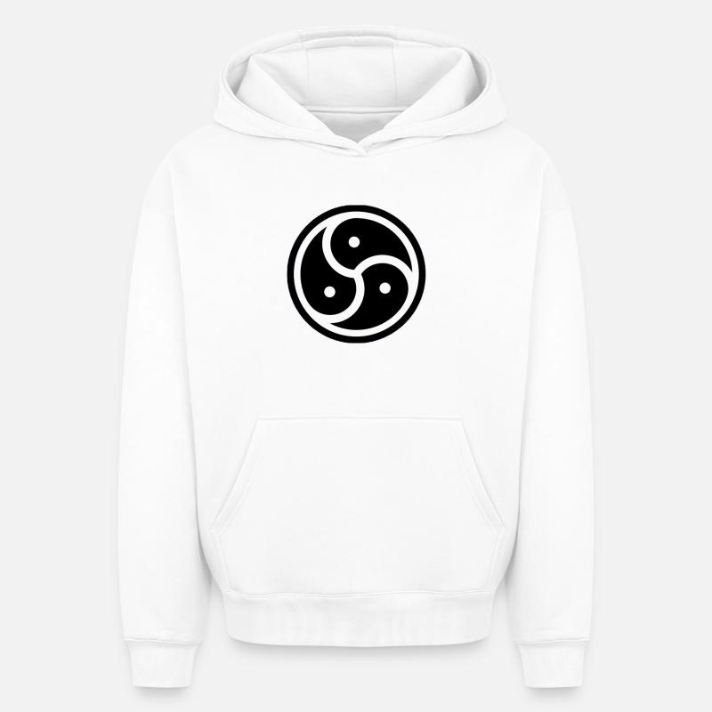 triskele - Sweat à capuche unisexe oversize épais SPREAD - blanc
