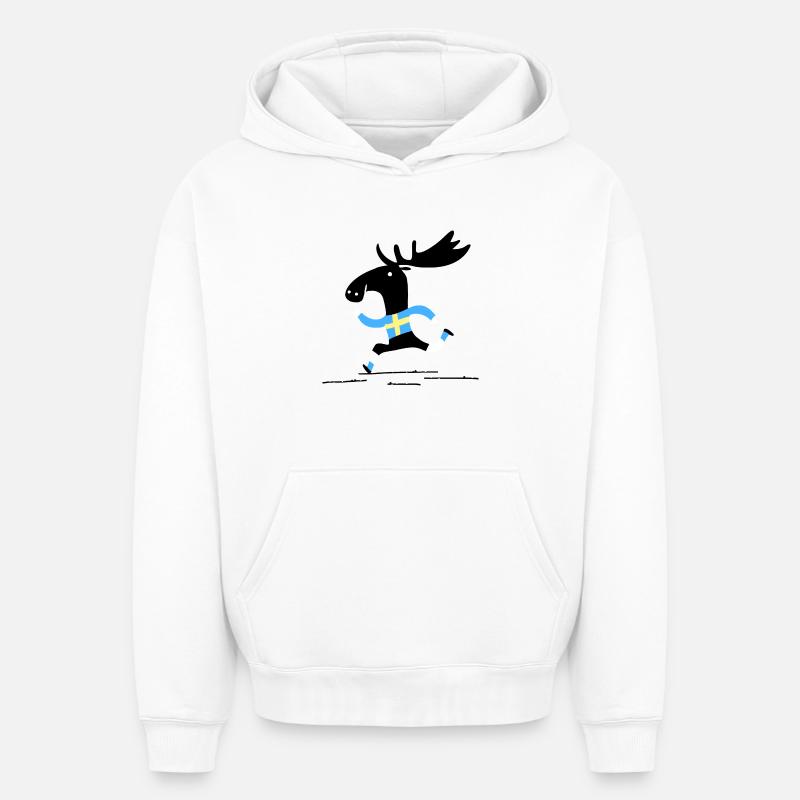 Suède - Sweat à capuche unisexe oversize épais SPREAD - blanc