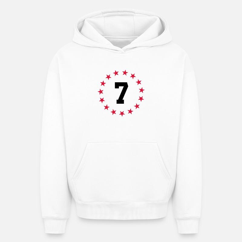 Chiffre 7 - Sweat à capuche unisexe oversize épais SPREAD - blanc