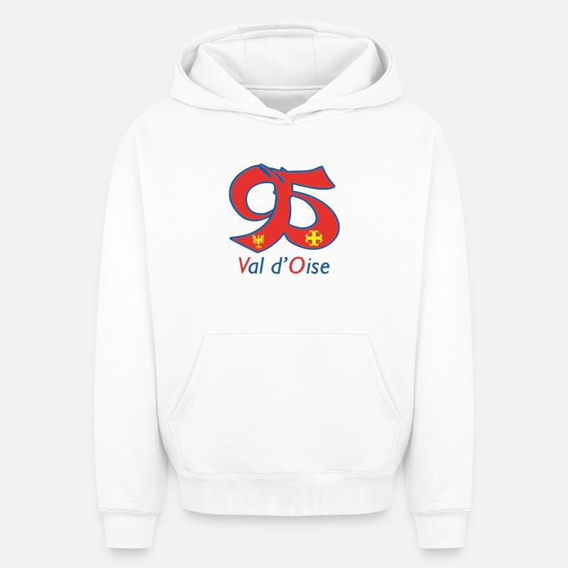 Val d'oise 95 - Sweat à capuche unisexe oversize épais SPREAD - blanc