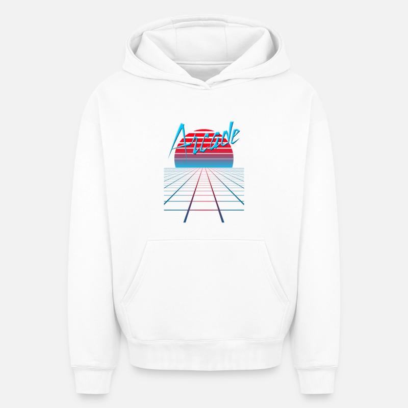 NERDY forever - Arcade - Oversized Heavyweight Unisex Hoodie - Weiß