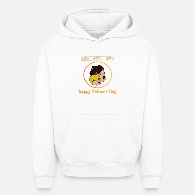 Joyeuse fête des pères - Sweat à capuche unisexe oversize épais SPREAD - blanc