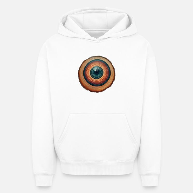L’œil d’un arbre - Sweat à capuche unisexe oversize épais SPREAD - blanc