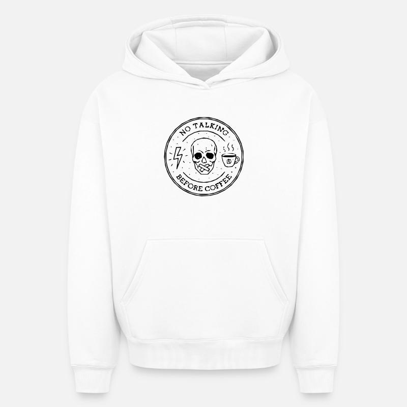 café tête de mort - Sweat à capuche unisexe oversize épais SPREAD - blanc