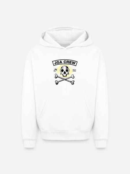 JGA Crew - Skull and Bones - Oversized Heavyweight Unisex Hoodie - Weiß